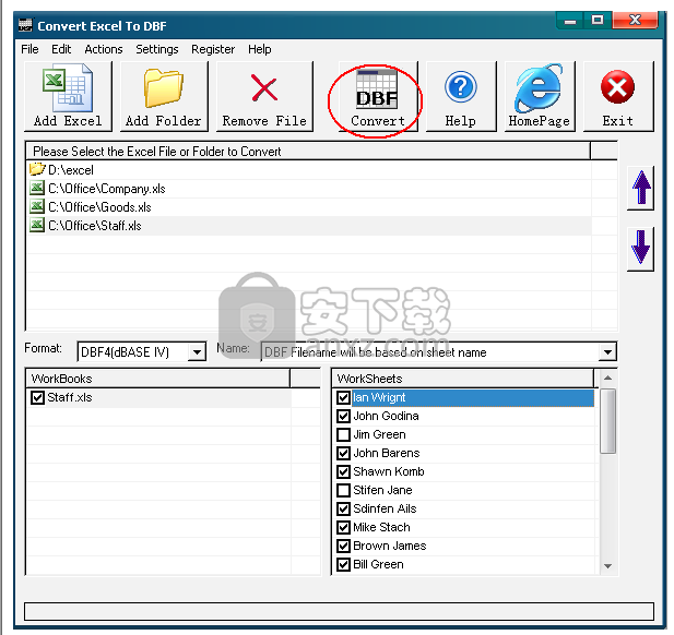 Convert Excel to DBF(excel转dbf工具)