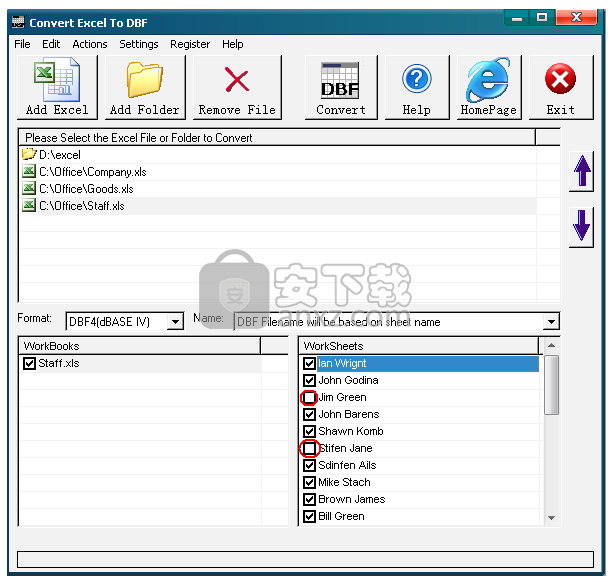 Convert Excel to DBF(excel转dbf工具)