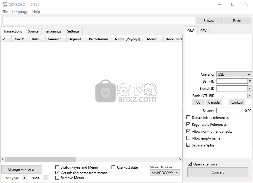 CSV2QBO(CSV转QBO格式工具)