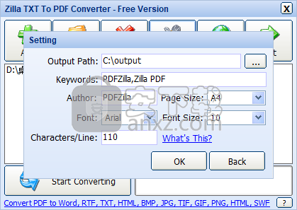 Zilla TXT To PDF Converter(TXT转PDF转换器)