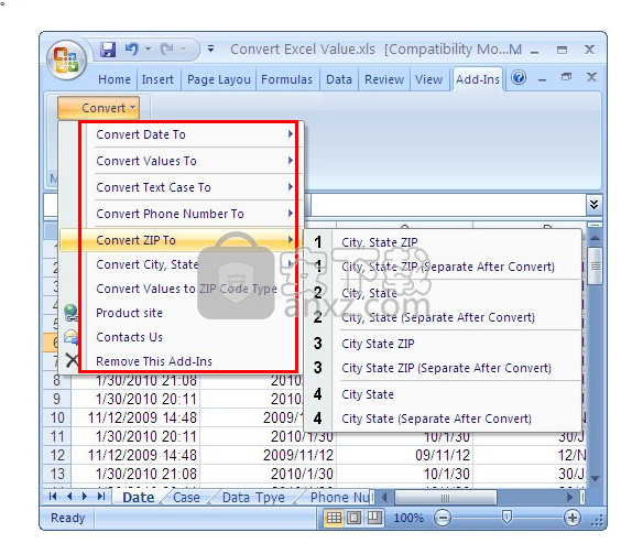 Convert Excel Value(excel日期格式转换工具)