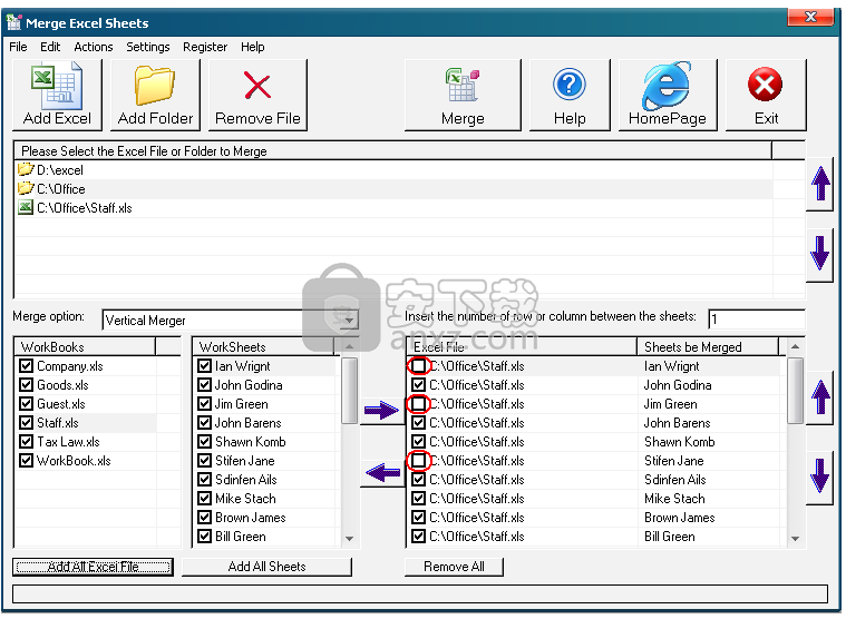 Merge Excel Sheets(Excel工作表合并工具)