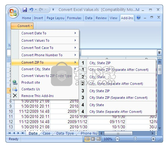 Convert Excel Value(excel日期格式转换工具)