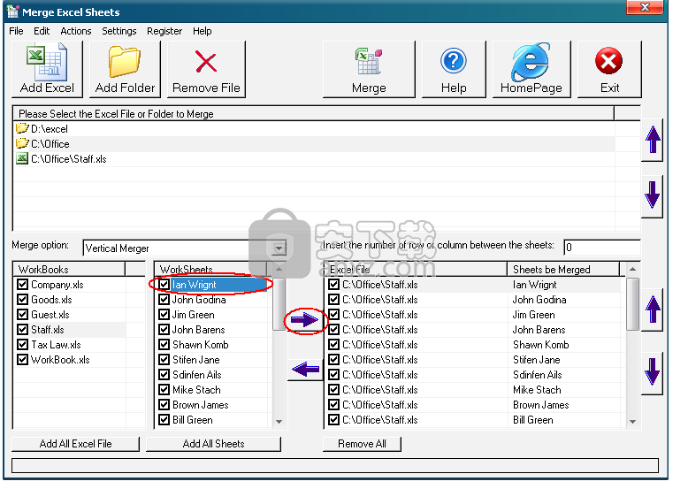 Merge Excel Sheets(Excel工作表合并工具)