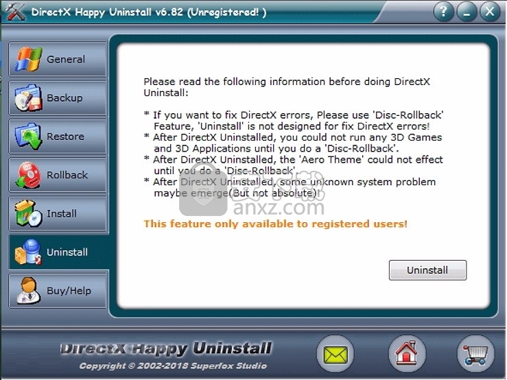 DirectX Happy Uninstall(多功能系统管理和维护工具)