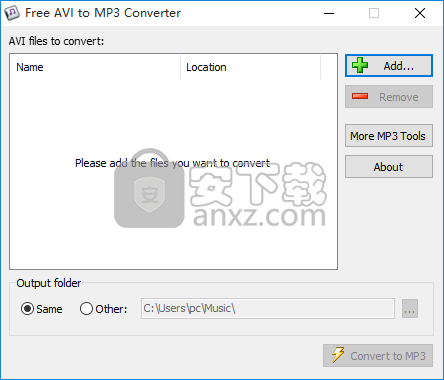 Free AVI to MP3 Converter(avi转mp3转换器)