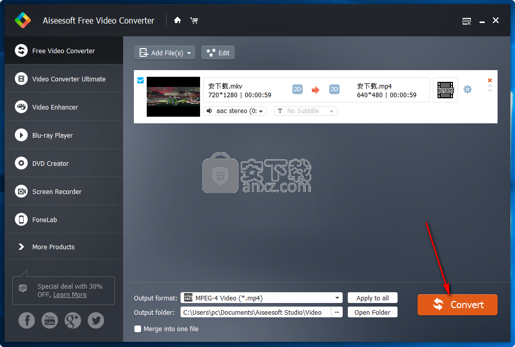 Aiseesoft Free Video Converter(免费视频转换器)