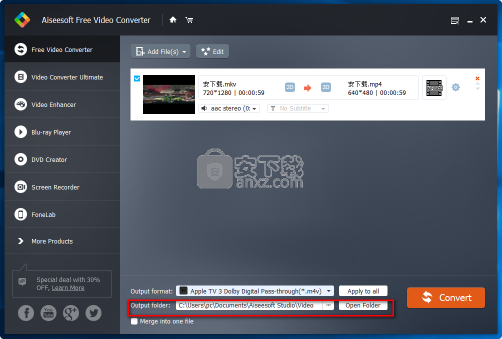 Aiseesoft Free Video Converter(免费视频转换器)