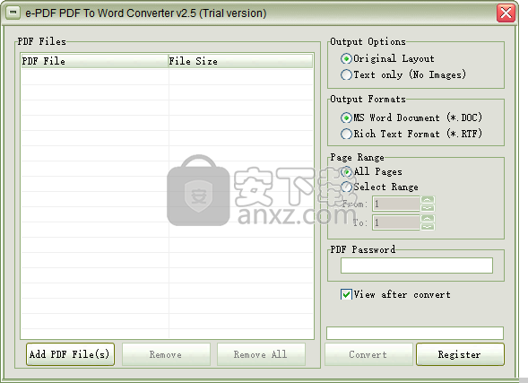 e-PDF PDF to Word converter(PDF转Word转换器)