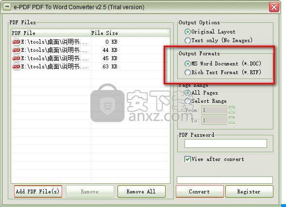 e-PDF PDF to Word converter(PDF转Word转换器)