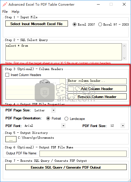 Advanced Excel To PDF Table Converter(Excel转PDF转换器)