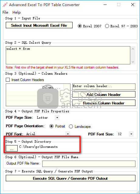 Advanced Excel To PDF Table Converter(Excel转PDF转换器)