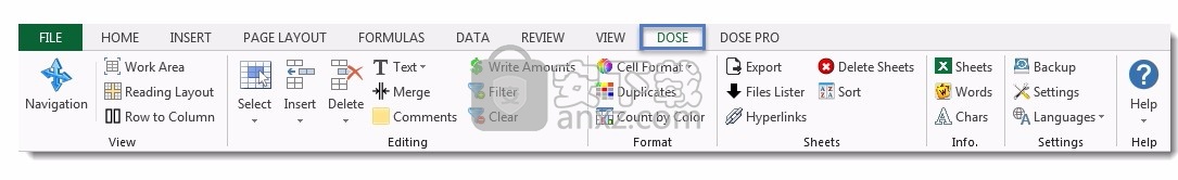 Dose for Excel(多功能Excel加载项插件)