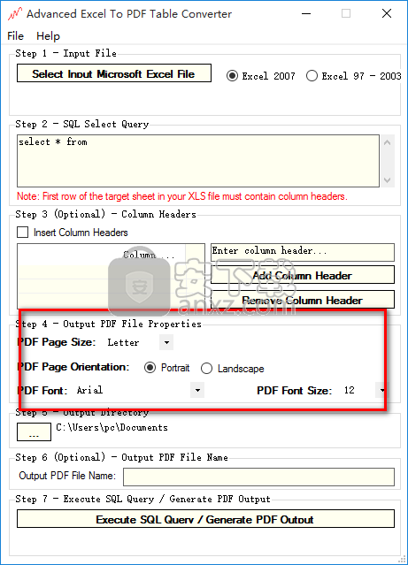 Advanced Excel To PDF Table Converter(Excel转PDF转换器)