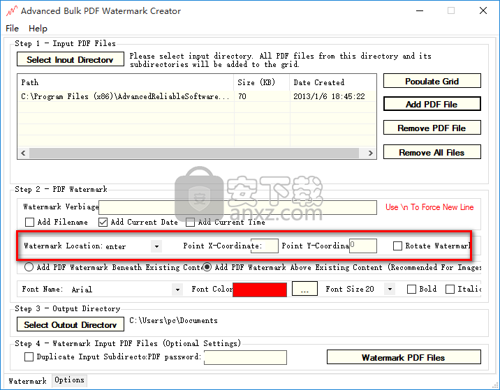 Advanced Bulk PDF Watermark Creator(PDF加水印软件)