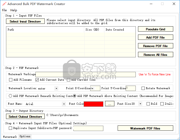 Advanced Bulk PDF Watermark Creator(PDF加水印软件)