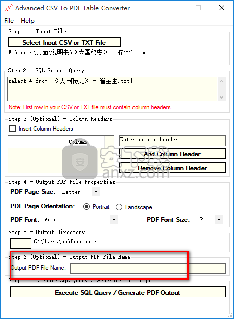 Advanced CSV To PDF Table Converter(CSV转PDF转换器)