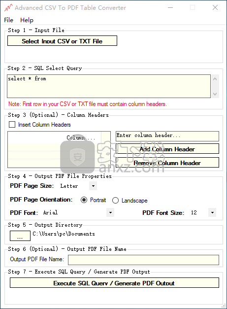 Advanced CSV To PDF Table Converter(CSV转PDF转换器)