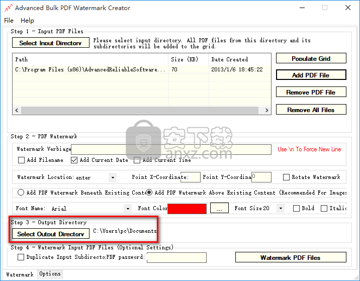 Advanced Bulk PDF Watermark Creator(PDF加水印软件)
