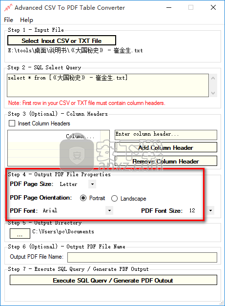 Advanced CSV To PDF Table Converter(CSV转PDF转换器)