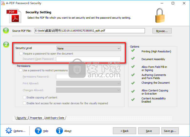A-PDF Password Security(PDF加密软件)