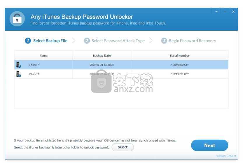 Any iTunes Backup Password Unlocker(iTunes备份密码恢复软件)