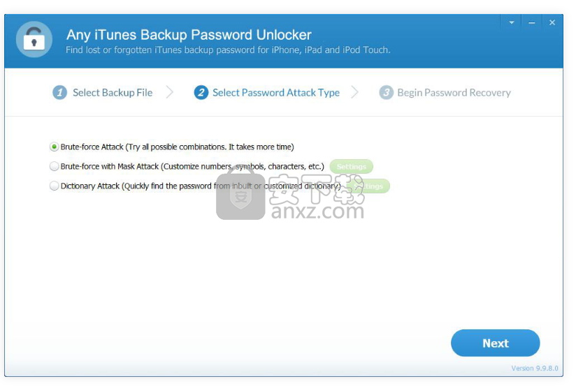 Any iTunes Backup Password Unlocker(iTunes备份密码恢复软件)