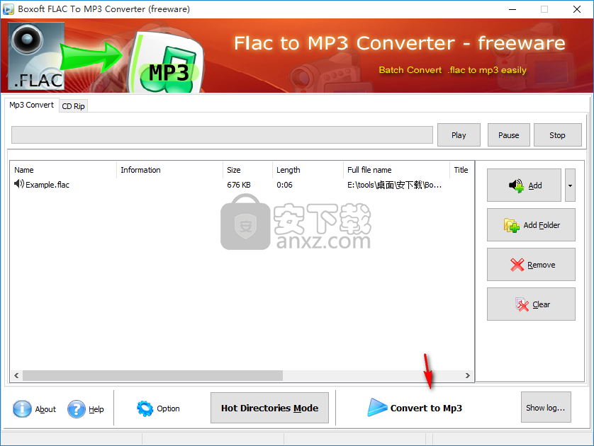 Boxoft FLAC to MP3 Converter(免费flac转mp3转换器)