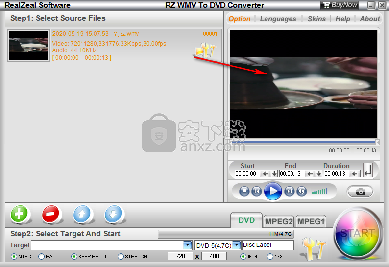 RZ WMV To DVD Converter(WMV转换DVD工具)