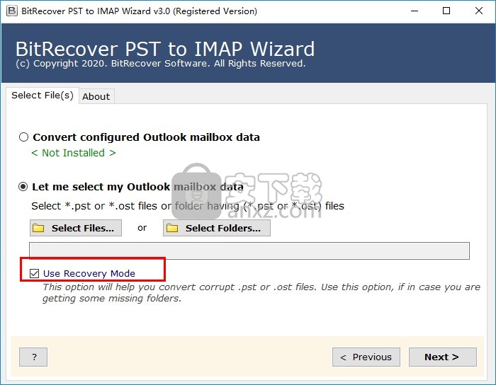 bitrecover pst to imap wizard