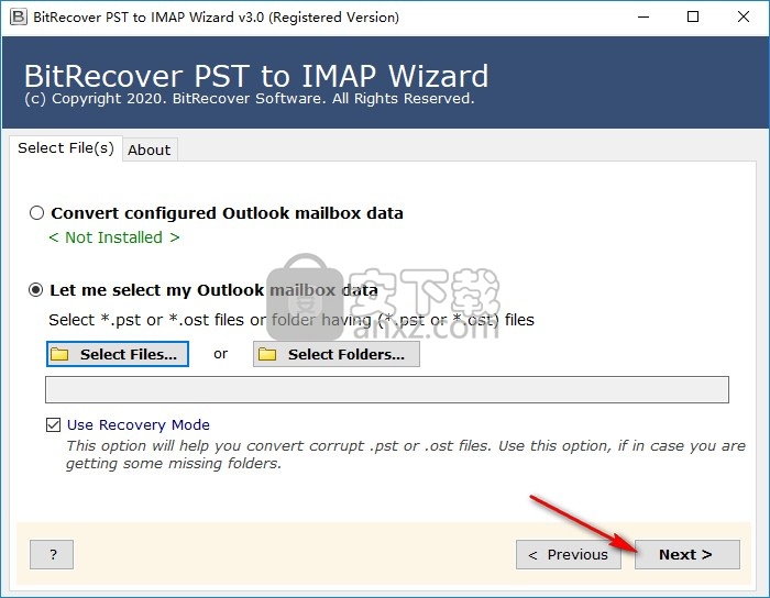 bitrecover pst to imap wizard