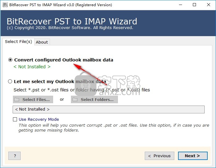 bitrecover pst to imap wizard