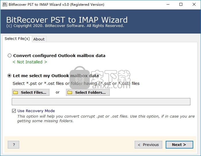 bitrecover pst to imap wizard