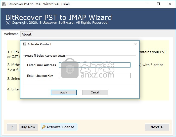 bitrecover pst to imap wizard