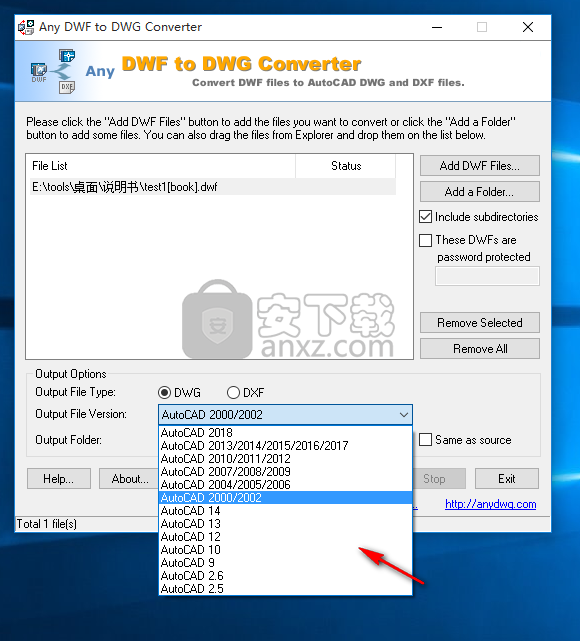 Any DWF to DWG Converter(DWF转DWG转换器)