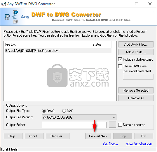 Any DWF to DWG Converter(DWF转DWG转换器)