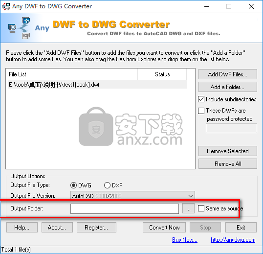 Any DWF to DWG Converter(DWF转DWG转换器)