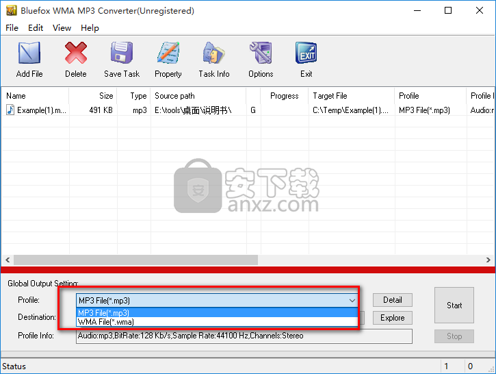 Bluefox WMA MP3 Converter(WMA MP3音频格式转换器)