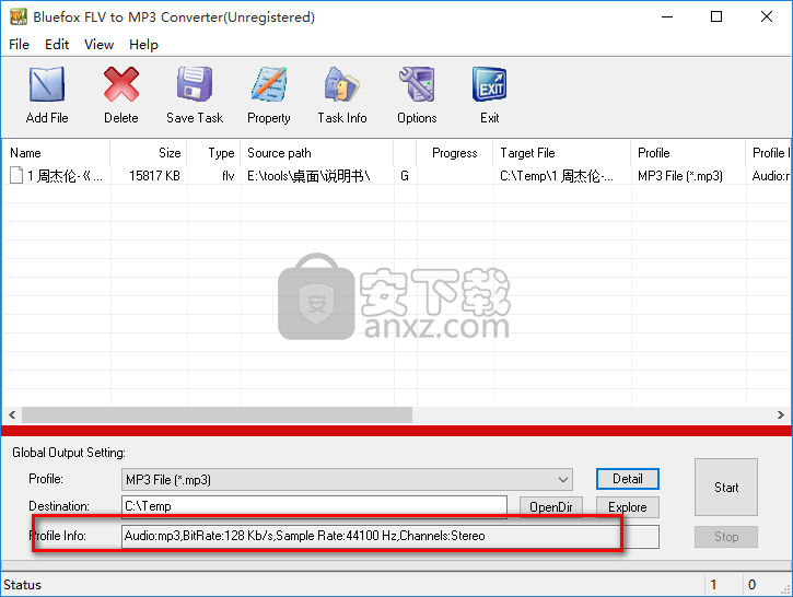 Bluefox FLV to MP3 Converter(flv转mp3转换器)
