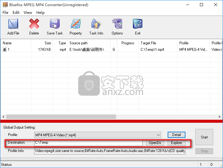 Bluefox MPEG MP4 Converter(MPEG MP4视频转换器)