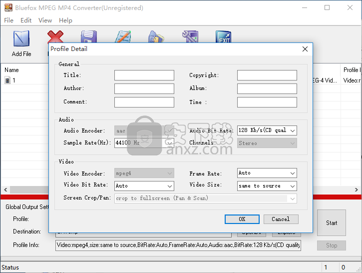 Bluefox MPEG MP4 Converter(MPEG MP4视频转换器)