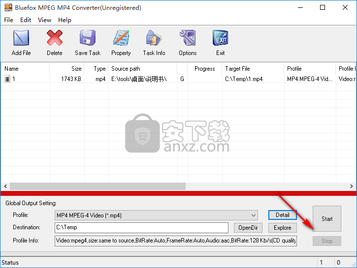 Bluefox MPEG MP4 Converter(MPEG MP4视频转换器)