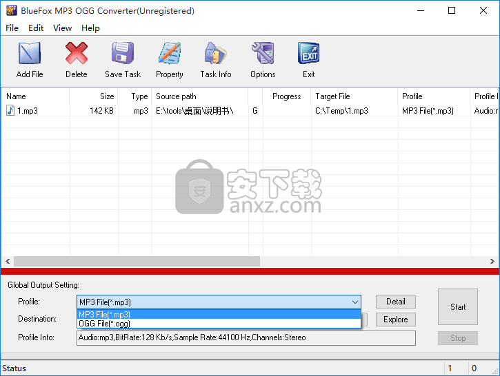 Bluefox MP3 OGG Converter(MP3 OGG音频格式转换器)