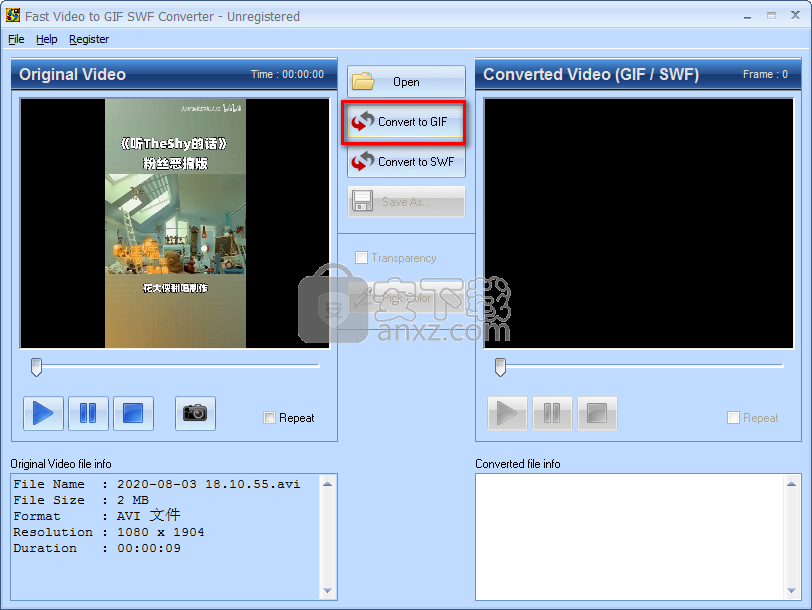 Fast Video to GIF SWF Converter(视频转gif/swf软件)