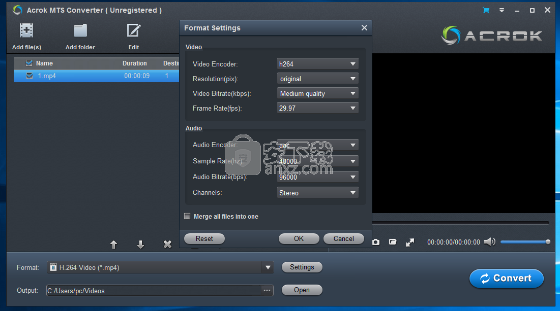 Acrok MTS Converter(MTS视频格式转换器)