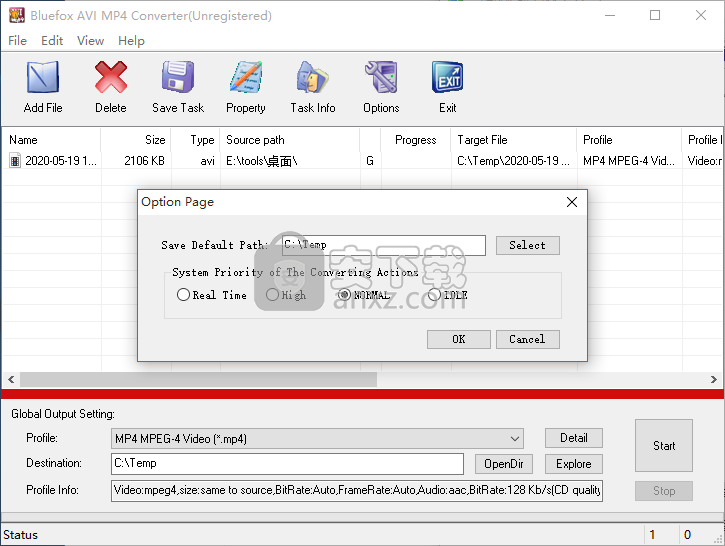 Bluefox AVI MP4 Converter(AVI MP4视频格式转换器) 