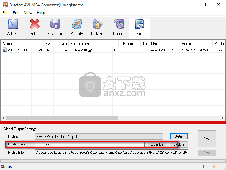 Bluefox AVI MP4 Converter(AVI MP4视频格式转换器) 