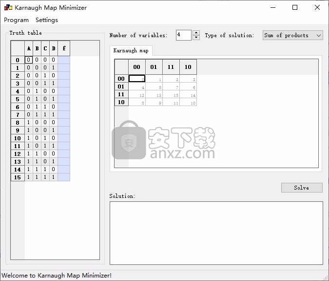 Karnaugh Map Minimizer(卡诺图化简软件)