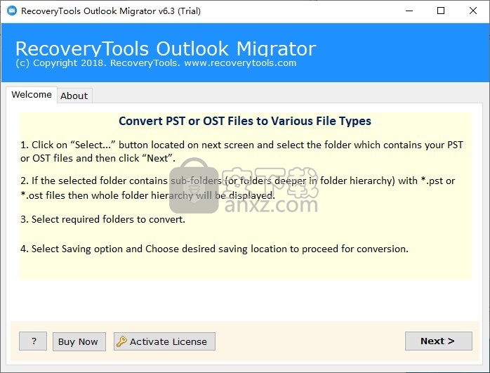 RecoveryTools Outlook Migrator(PST转换软件)