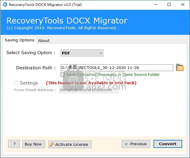 RecoveryTools DOCX Migrator(DOCX文件格式转换器)